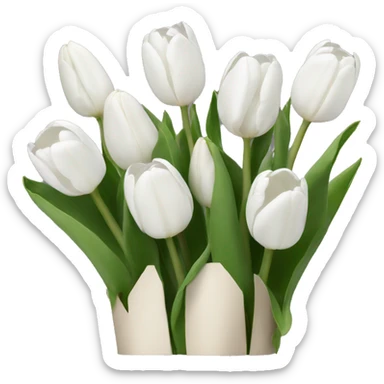 White tulips sticker