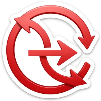 Prompt 15: "Is your backup plan."
Graphic: 🔄 Refresh/loop arrows icon (white with red highlights).
Animation: Arrows rotate smoothly.
Background: Transparent. sticker