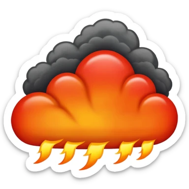 fire hitted by thunderstorm  sticker