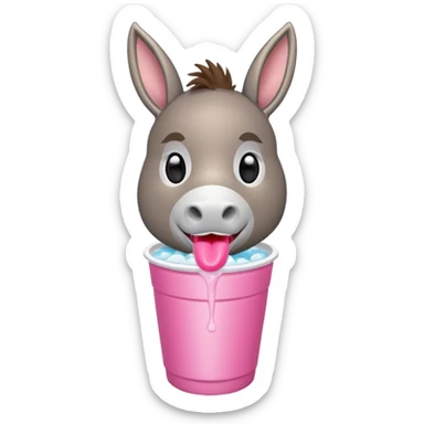 donkey drinking slush sticker
