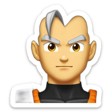 A Male Saiyan With Black Battle Armor And Hair Like Trunks Super Saiyan Grade 2 But Black Dragon Ball sticker