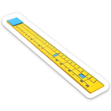 cartoon ruler with bright colors, perspective composition, high saturation, measurement marks but no numbers sticker