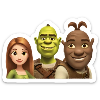 shrek and fiona  sticker