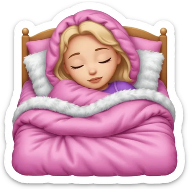 Garota dormindo, cama pink sticker