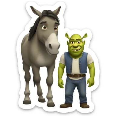 Shrek and donkey sticker