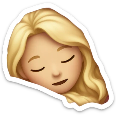 blonde girl napping under pink blanket sticker