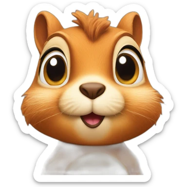 face clos up squirrel blow kiss sticker