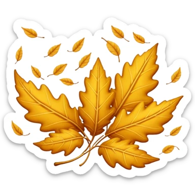 Falling golden leaves sticker