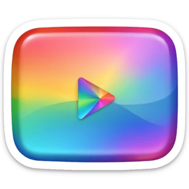 youtube logo, iridescent  sticker