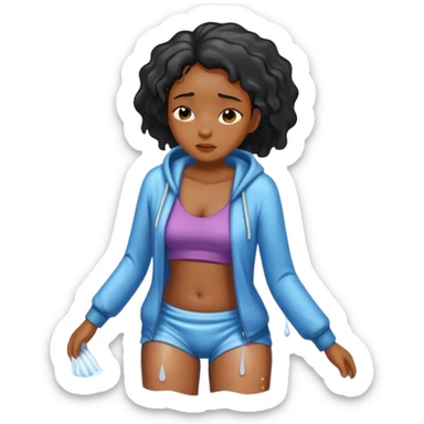 Make a black girl slipping  sticker