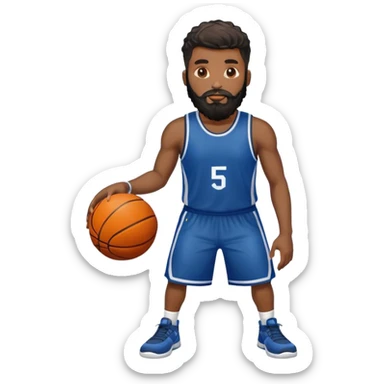 Black man with waves and beard holding basketball  sticker