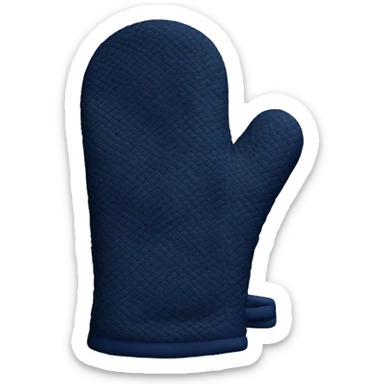 Realistic navy blue oven mitt sticker