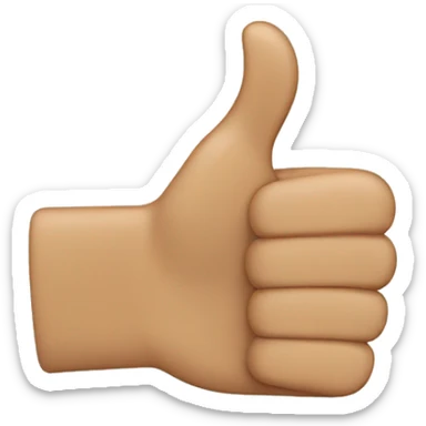 thumbs up with fingers point at the different direction sticker