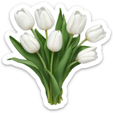 White tulips sticker