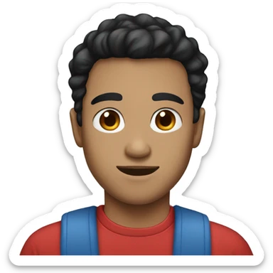 Guy with red t-shirt black hair light skin blue eye sticker