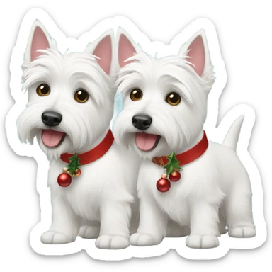 Two Christmas Westies  sticker