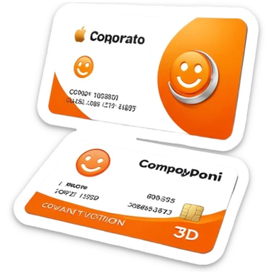 3D corporate card where Color #FF3D00 is the main visual element, with simple ‘WAD’ text. just 'WAD' and no other markings (no digits, no any card company logos, no chip). Minimal, modern, high-end. sticker