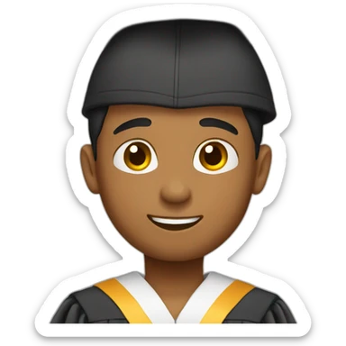 tan boy in graduation sticker