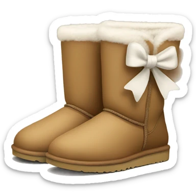 Ugg boots with white bow on the side  sticker