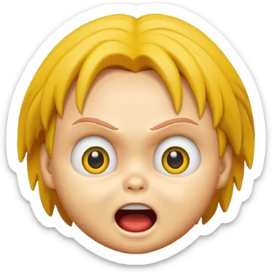 Chucky-Emoji mit überraschtem Blick sticker