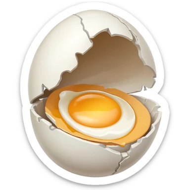 Cracked egg with no yolk sticker