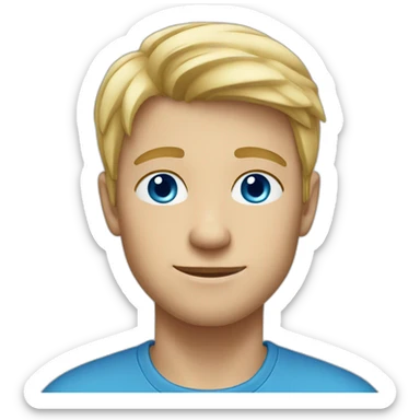 young blonde man with blue eyes sticker