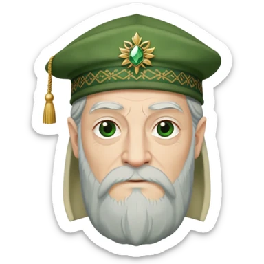 Dumbledore green scotland Tam o'shanter cap with small decorative patterns sticker