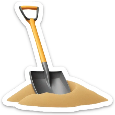 a shovel digging in sand sticker