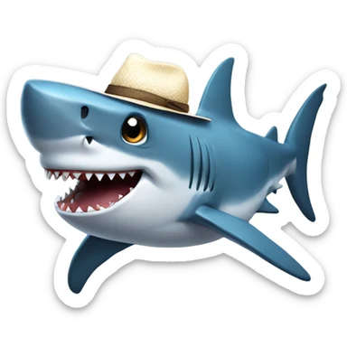 Shark wearing a hat sticker