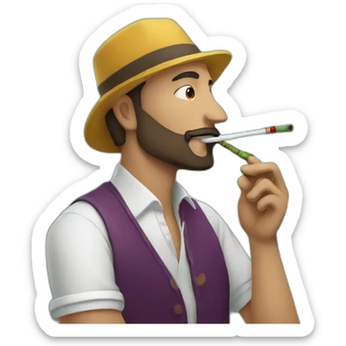 man smoking hookah sticker