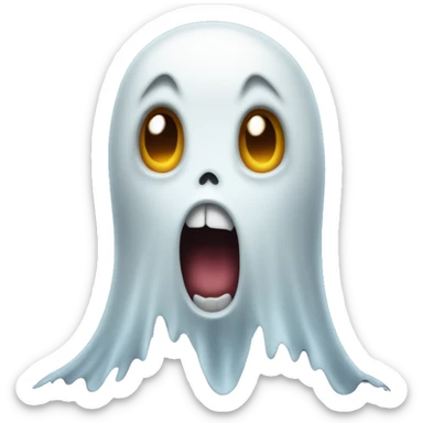 Ghost screaming in fear sticker