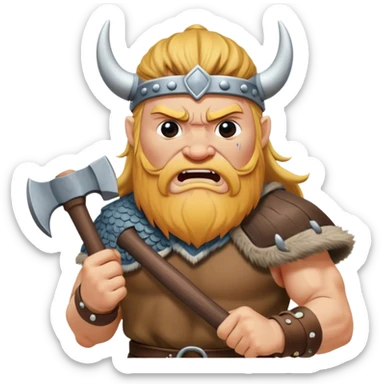 crying Viking with an ax in his hands
realistic sticker
