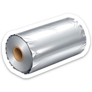 A roll of aluminum foil (papel aluminio) sticker