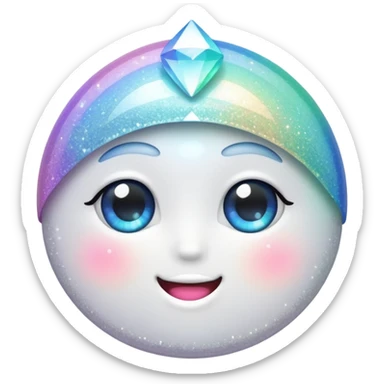 white glory glitter sticker