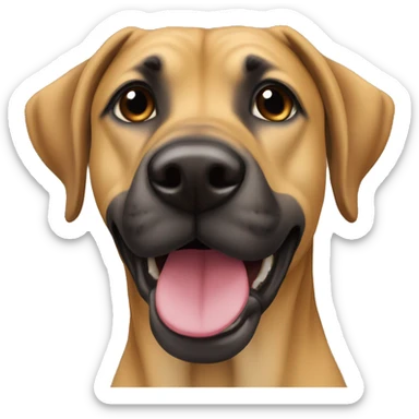 Black mouth cur face sticker