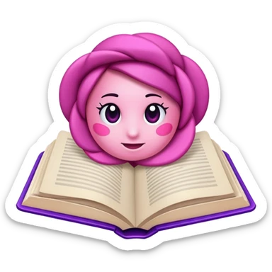 Livro aberto nas cores rosa e roxo sticker