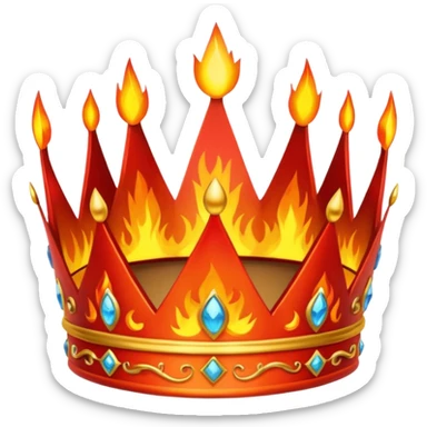 Coroa pegando fogo sticker