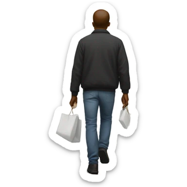 person walking away from art painting sticker