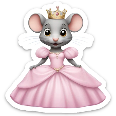 rat princess pink sticker
