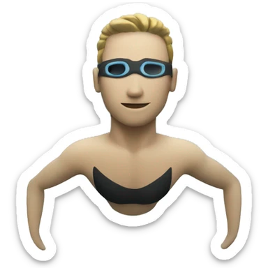 freediver body, swimming underwater sticker