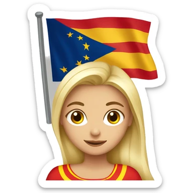 Una chica rubia con la bandera de españa sticker