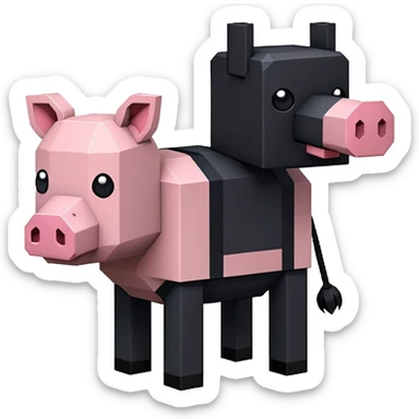 enderman minecraft chevauchant un cochon (clash royale sticker