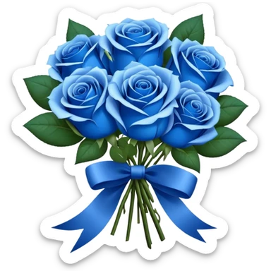 bouquet of blue roses  sticker