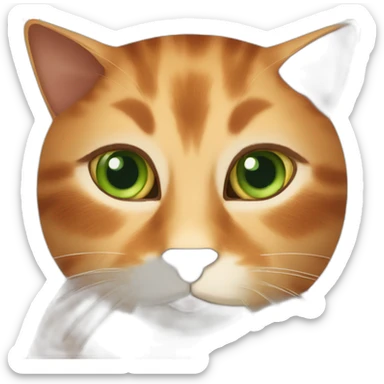 Ginger-and-brown-tortoise-cat-green-eyes sticker