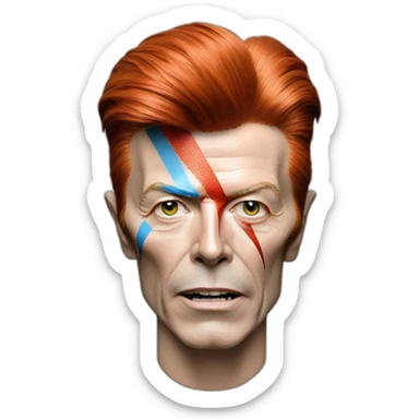 A TOK emoji of david bowie aladdin sane, grey background sticker
