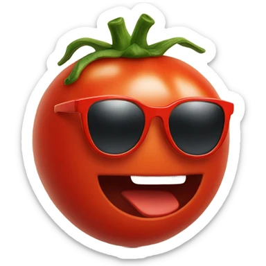 Tomato with sun glasses  sticker