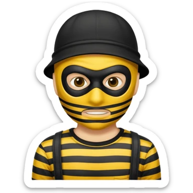 Make a robber emoji with yellow skin sticker