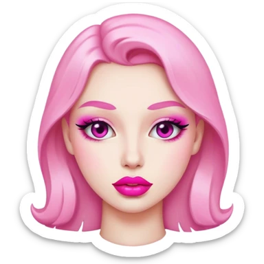 pink lipstick sticker