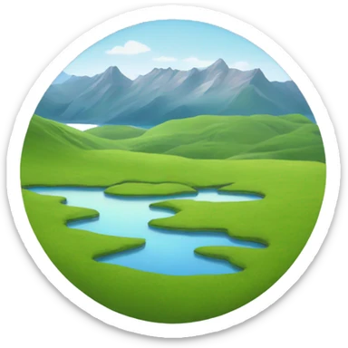 Swiss lake and grasslands sticker