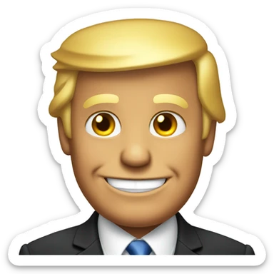 Donald Trump smiling in a suit sticker